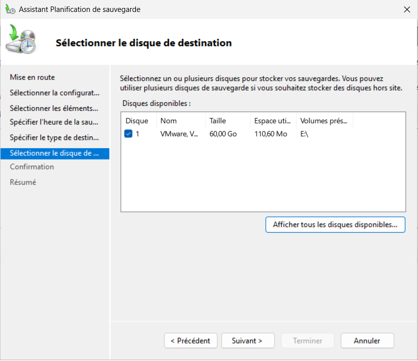Choix de la destination
