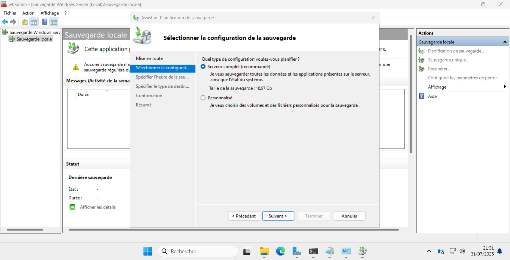Sauvegarde complète